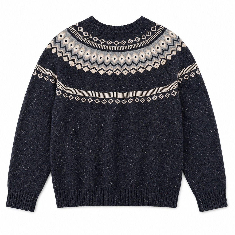 Weatherproof Vintage Women's M Fair Isle Sweater Navy Nordic Cabincore